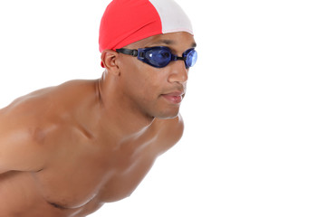 Sexy African American athlete swimmer