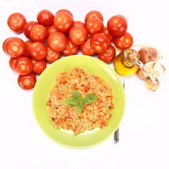Risotto with tomatoes and ingredients