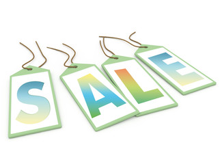 Green sale tag cartellini