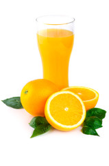 Arrangement of orange on a white background