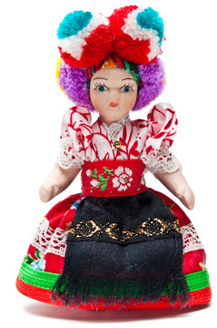 Frontal view of Matyo doll