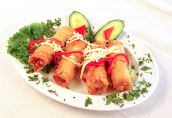 Homemade chicken and ricotta canelonis