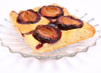 Piece of Plum Pie on a plate