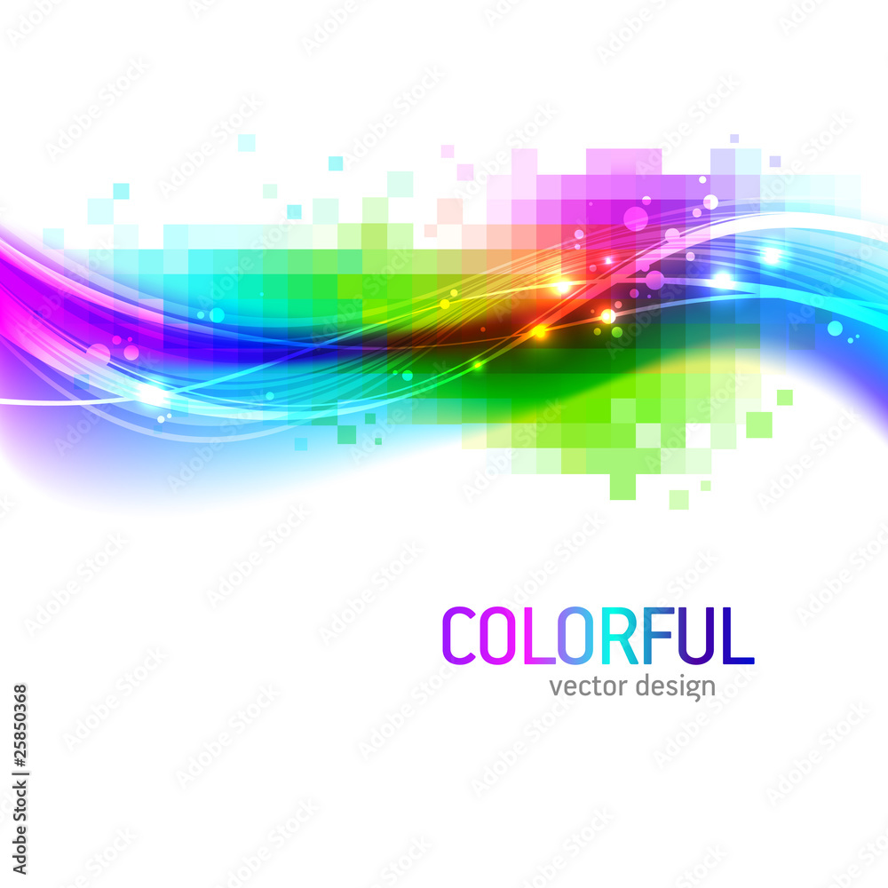 Wall mural abstract vector background with colorful wave