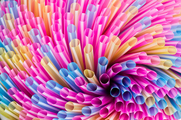 Colorful drinking straws