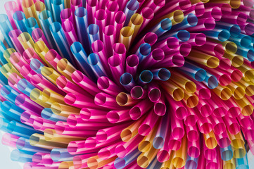 Colorful drinking straws