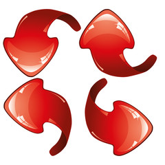 Set of red glitter arrows, vector illustration