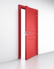 Open red door