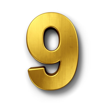 The number 9 in gold
