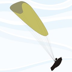 man paragliding