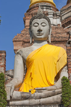 wat yai chai mongkol of in thailand