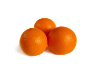 Three orange on white. Isolation