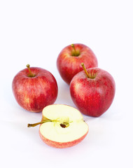 red apples on white background