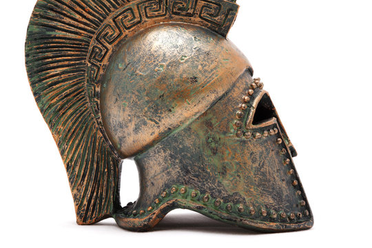 Profile of greek helmet.