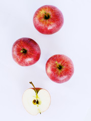 red apples on white