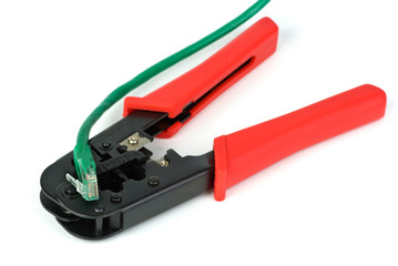 Crimping cutting tool and green patchcord