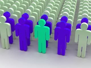 Silhouettes of people.