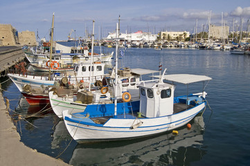 Fototapeta premium Heraklion port and venetian harbour in island of Crete, Greece