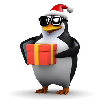3d Penguin gets in the Christmas spirit