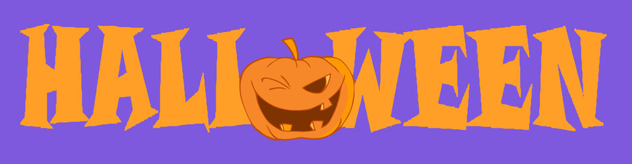 Halloween text with pumpkin