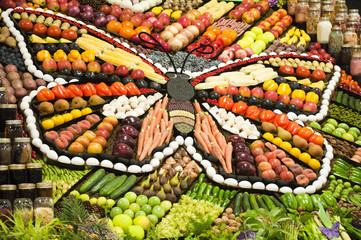 display of vegetables