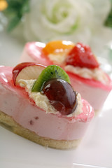 Cake with fresh fruits