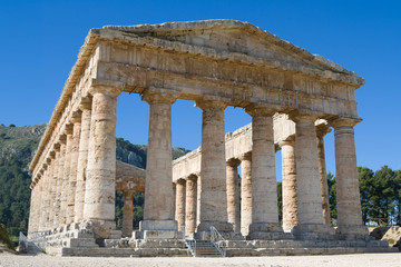 Ruins of Doric Temple in Archaeological Park Segesta