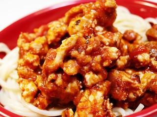 Bowl of ground turkey pasta