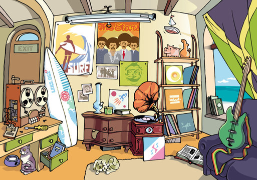 The surfer's room