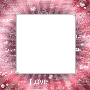 Vintage  frame  with text  Love and perls