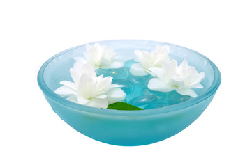 Obraz na płótnie Canvas Jasmine kwiaty pływające w Bowl