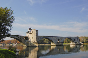 Fototapeta na wymiar Pont St. Benezet on the Rhone River at Avignon France