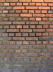 industrial very dirty brick wall black from pollution