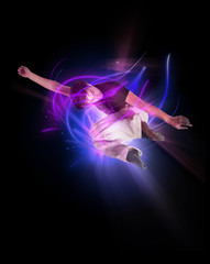 Obraz na płótnie Canvas stylish modern ballet dancer jumping 4