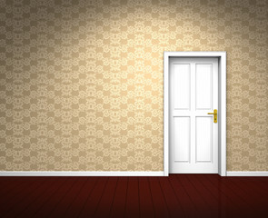 Nostalgisches beige-farbenes Zimmer