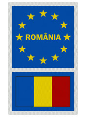 EU signs series - Romania (in Romanian language), photorealistic