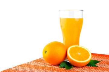 Arrangement of orange on a white background