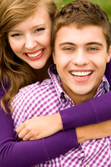 Young couple hugging