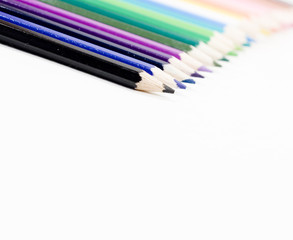 Colored pencils, isolated on the white