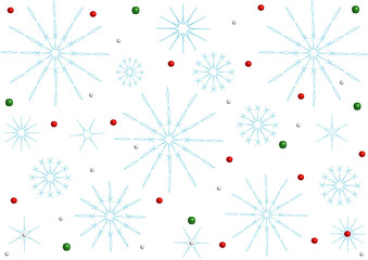 Christmas theme, motive with snowflakes, vector