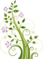 Baum, Blumen, Blüten, Blätter, Laub, vector tree