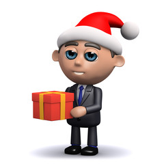 3d Businessman in Christmas mood