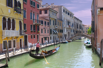 Gondoliere a Venezia - obrazy, fototapety, plakaty