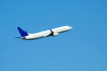 Fototapeta na wymiar Passenger jet plane taking off