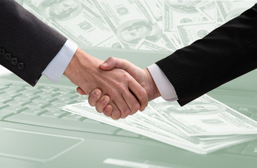Business hand shake of two businessmen