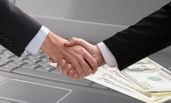 Business hand shake of two businessmen