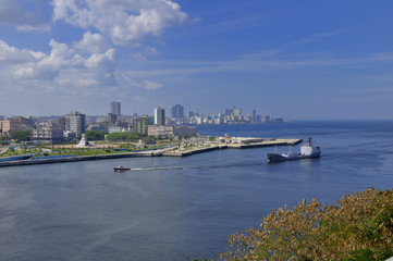 Large ship entering Havana Bay