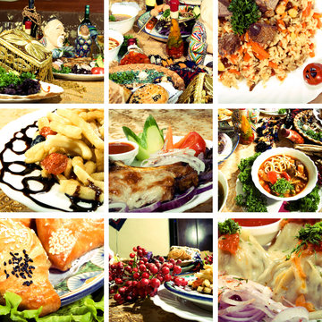 Collage of  Asian dishes
