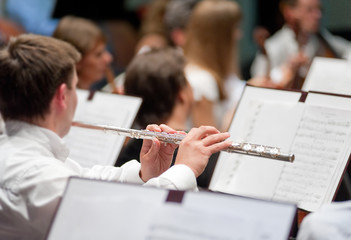 Musician playing flute