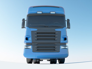 Blue truck front view